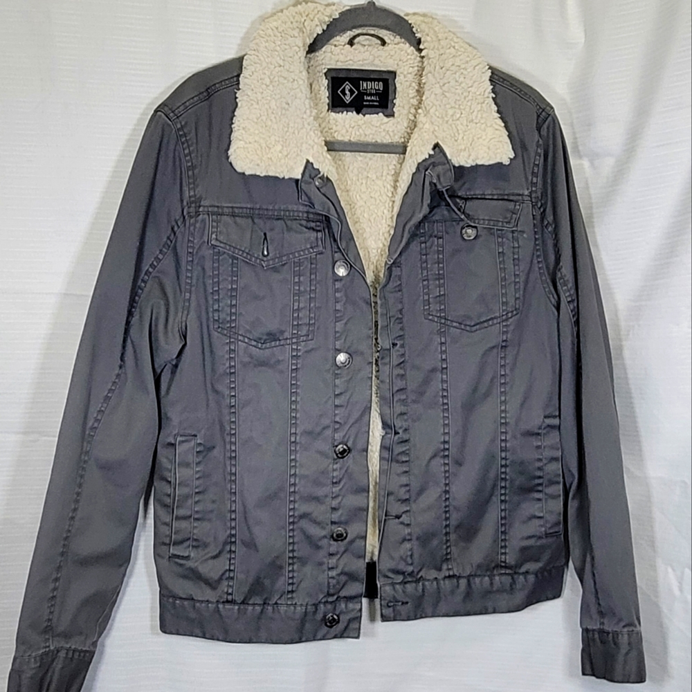 Indigo bomber jacket small